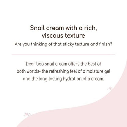 DEARBOO Glass Skin Snail Cream, 80mL – Lightweight Hydrating Facial Moisturizer with Snail Mucin for a Smooth, Radiant-Looking Complexion Avelisse