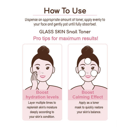 DEARBOO Glass Skin Snail Toner – Hydrating Facial Toner with Snail Mucin for Radiant-Looking Complexion, 8.45 fl oz Avelisse