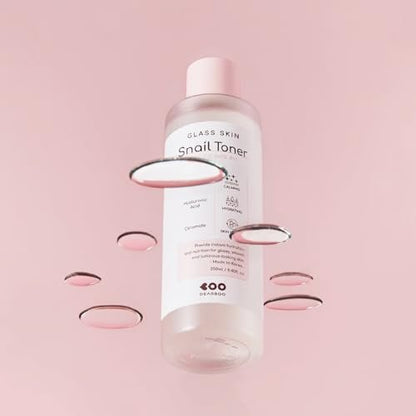 DEARBOO Glass Skin Snail Toner – Hydrating Facial Toner with Snail Mucin for Radiant-Looking Complexion, 8.45 fl oz Avelisse