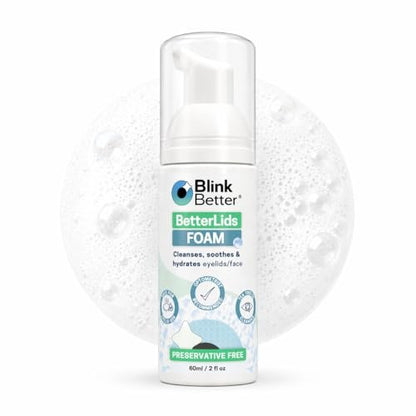 BlinkBetter BetterLids Foaming Eyelid Cleanser – Gentle Daily Foam for Eyelids & Lashes – Soothing Tea Tree Oil Formula with Ectoin & Centella, Non-Stinging, Preservative-Free, 2 fl oz Avelisse