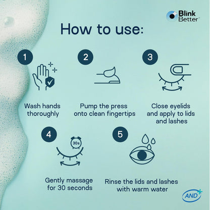 BlinkBetter BetterLids Foaming Eyelid Cleanser – Gentle Daily Foam for Eyelids & Lashes – Soothing Tea Tree Oil Formula with Ectoin & Centella, Non-Stinging, Preservative-Free, 2 fl oz Avelisse