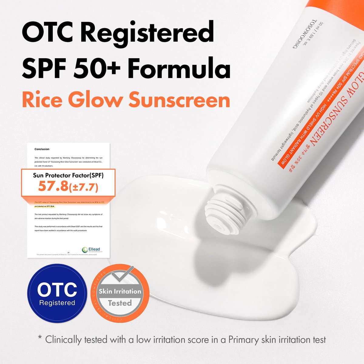 TOSOWOONG Rice Glow Sunscreen SPF50+ PA++++ - Korean Sunscreen for Face, Dewy Finish No White Cast, Glass Skin Hydrating SPF Moisturizer with Rice Water & Hyaluronic Acid, 50ml - görsel 9