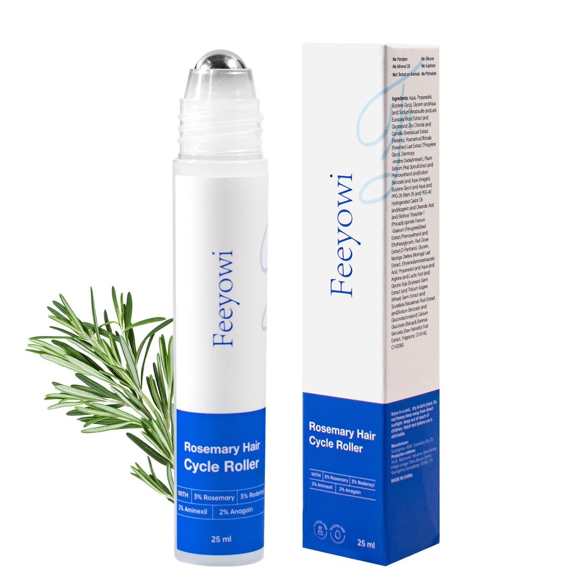 Rosemary Hair Growth Serum with Redensyl and Anagain – Roll On 25 ml, Thicker & Stronger Hair, Prevents Hair Fall & Stimulates Hair Follicles, Fights Hair Thinning & Hair Loss for All Hair Types Avelisse