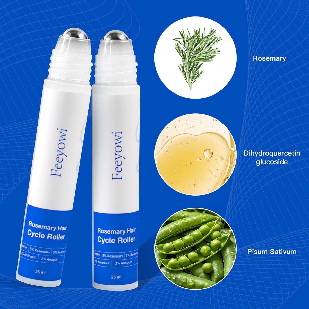 Rosemary Hair Growth Serum with Redensyl and Anagain – Roll On 25 ml, Thicker & Stronger Hair, Prevents Hair Fall & Stimulates Hair Follicles, Fights Hair Thinning & Hair Loss for All Hair Types Avelisse