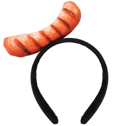 Red Hot Dog Headband - Funny Food Hat Costume Party Accessory for Adults, Silly Crazy Headpiece for Halloween and Theme Parties - görsel 2