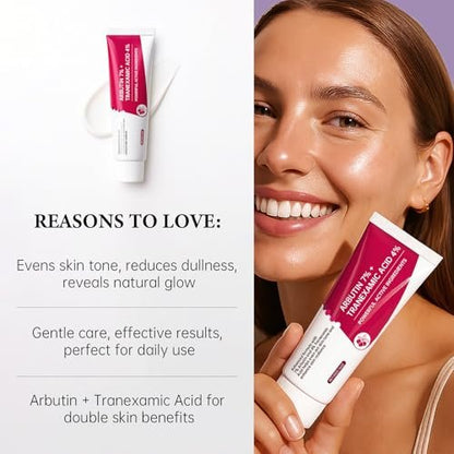 EELHOE Arbutin 7% + Tranexamic Acid 4% Cream - 70,000ppm Arbutin & 40,000ppm TXA - Dark Spot Corrector, Pigmentation Reducer, Even Skin Tone Moisturizer (1.76 fl.oz)