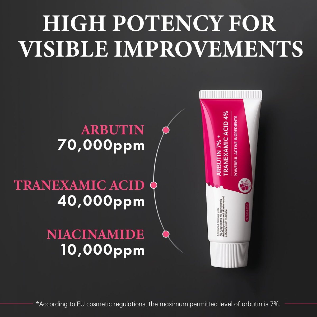 EELHOE Arbutin 7% + Tranexamic Acid 4% Cream - 70,000ppm Arbutin & 40,000ppm TXA - Dark Spot Corrector, Pigmentation Reducer, Even Skin Tone Moisturizer (1.76 fl.oz) - görsel 9