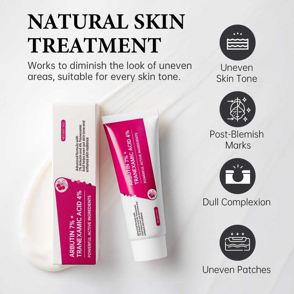 EELHOE Arbutin 7% + Tranexamic Acid 4% Cream - 70,000ppm Arbutin & 40,000ppm TXA - Dark Spot Corrector, Pigmentation Reducer, Even Skin Tone Moisturizer (1.76 fl.oz) - görsel 11