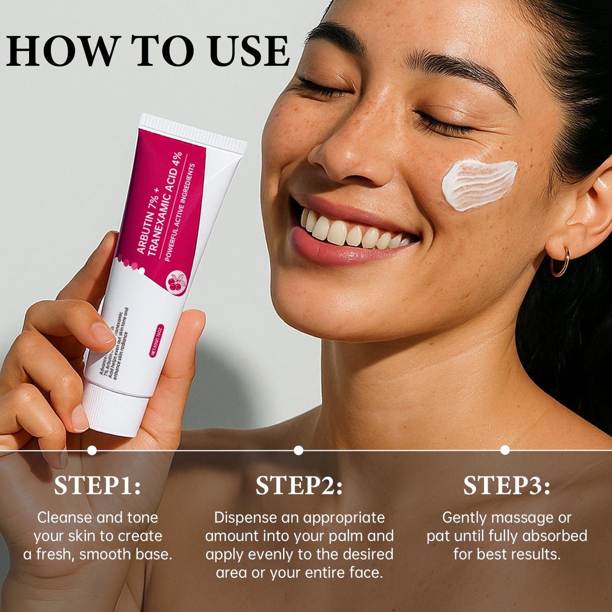EELHOE Arbutin 7% + Tranexamic Acid 4% Cream - 70,000ppm Arbutin & 40,000ppm TXA - Dark Spot Corrector, Pigmentation Reducer, Even Skin Tone Moisturizer (1.76 fl.oz) - görsel 13