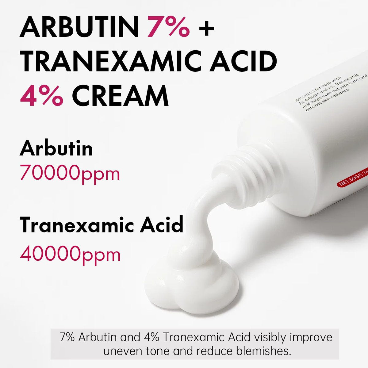 Roseblem Arbutin 7% + Tranexamic Acid 4% Face Cream for Dark Spots & Uneven Skin Tone – Hydrating, Non-Irritating, Safe for Sensitive Skin 1.76 oz - görsel 4