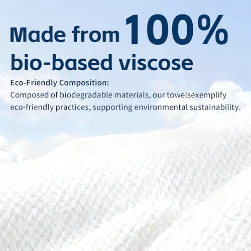 Celitina Towels XL - 100% Biobased Disposable Face Towels for Sensitive Skin, Ultra Soft Makeup Remover Dry Wipes, Thick Facial Cleansing Cloths (1 Pack, 50 Count) - görsel 12