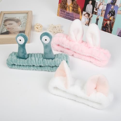 AIBFRID 6PCS Animal Ear Spa Headbands - Cute Cat Ear Face Wash Headband, Soft Knotted Hairband for Women Girls, Multicolor Set Avelisse
