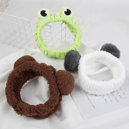 AIBFRID 6PCS Animal Ear Spa Headbands - Cute Cat Ear Face Wash Headband, Soft Knotted Hairband for Women Girls, Multicolor Set Avelisse