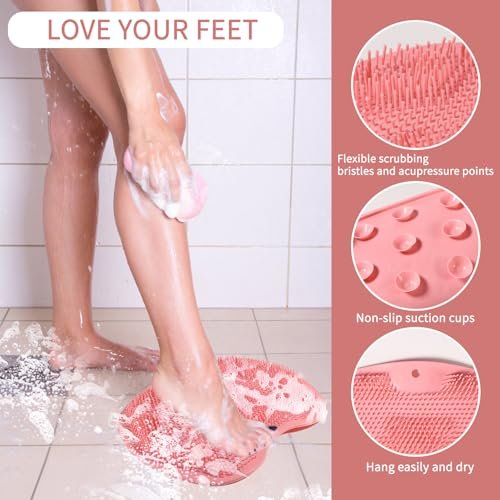 3-Pack Silicone Shower Foot Scrubber – Body Scrubber with Wall-Mounted Suction Cups for Men & Women by RARKVEN - görsel 4