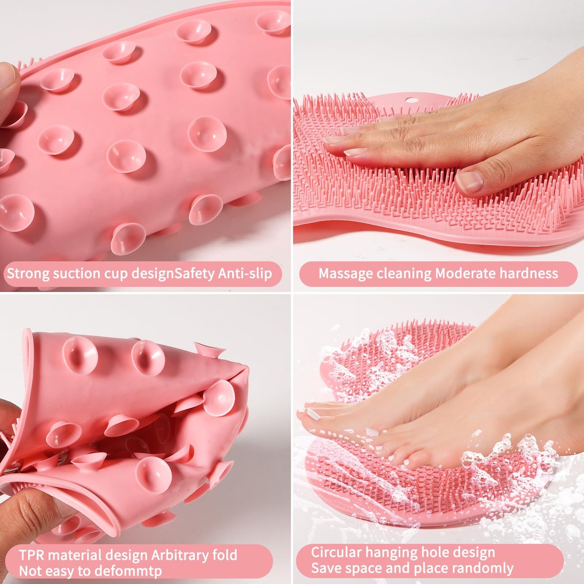 3-Pack Silicone Shower Foot Scrubber – Body Scrubber with Wall-Mounted Suction Cups for Men & Women by RARKVEN - görsel 9