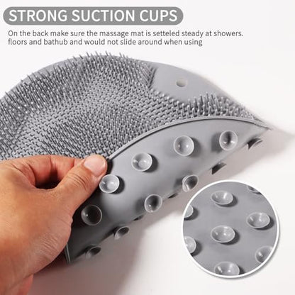 3-Pack Silicone Shower Foot Scrubber – Body Scrubber with Wall-Mounted Suction Cups for Men & Women by RARKVEN