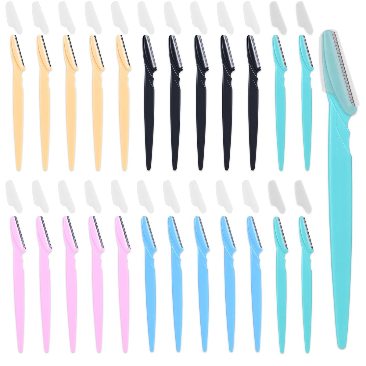 KXICYUR 15-Piece Value Pack Men's and Women's Beauty Tool Set: Disposable Razors & Eyebrow Razors, Non-Slip Grip, Travel-Friendly - görsel 1
