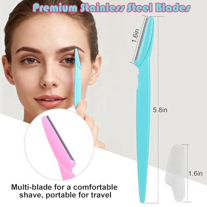 KXICYUR 15-Piece Value Pack Men's and Women's Beauty Tool Set: Disposable Razors & Eyebrow Razors, Non-Slip Grip, Travel-Friendly
