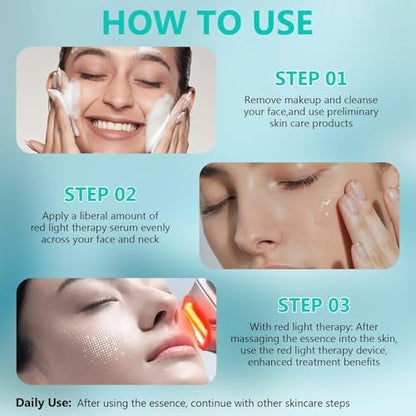 Red Light Therapy Activation Serum – Hydrating Anti-Aging Facial Serum for Women, 1 oz