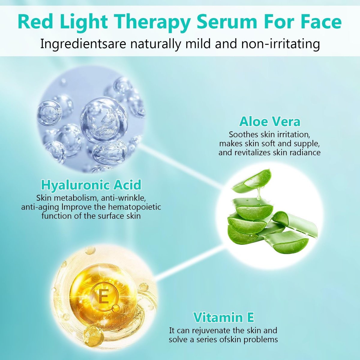 Red Light Therapy Activation Serum – Hydrating Anti-Aging Facial Serum for Women, 1 oz - görsel 7