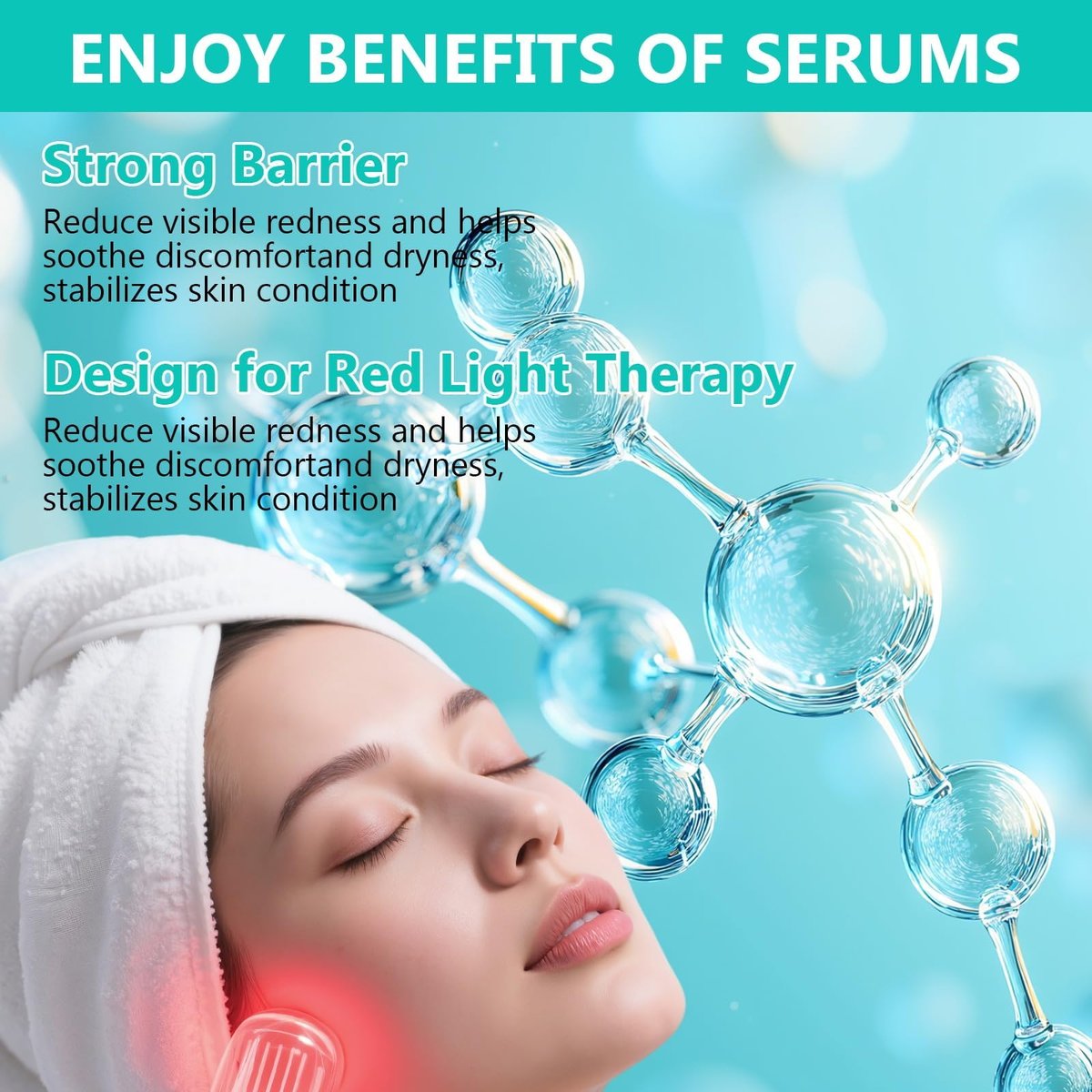 Red Light Therapy Activation Serum – Hydrating Anti-Aging Facial Serum for Women, 1 oz - görsel 5