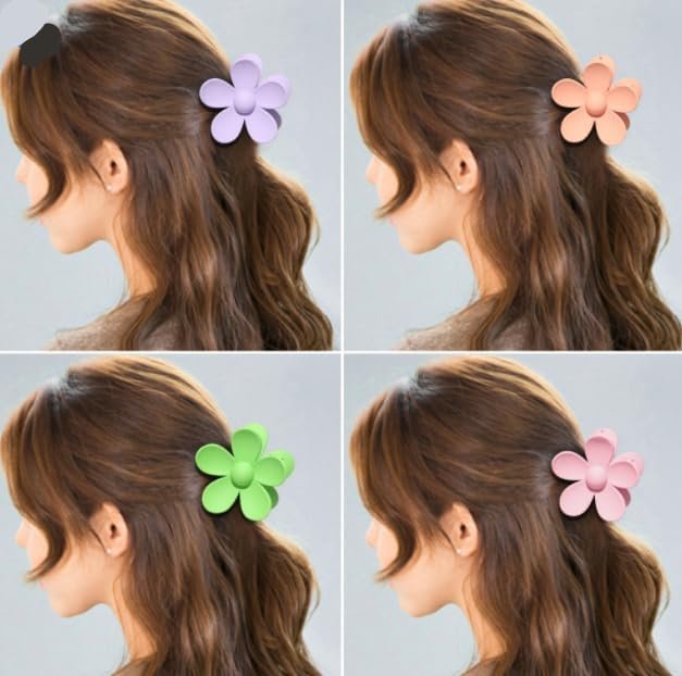 Rose Red Candy Colored Flower Hair Claw Clip – Big Cute Claw Clip for Thick Hair, Sweet Flower Hair Clip - görsel 14