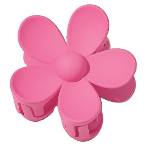 Rose Red Candy Colored Flower Hair Claw Clip – Big Cute Claw Clip for Thick Hair, Sweet Flower Hair Clip - görsel 1