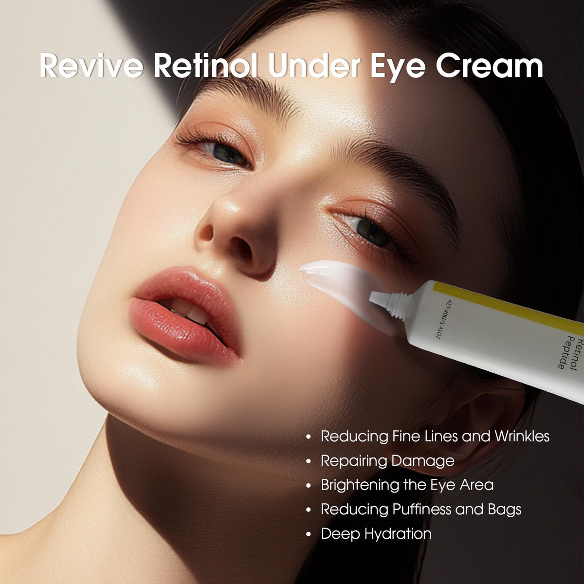 Revive Eye Cream with Retinal and Niacinamide – Reduces Under-Eye Bags, Fine Lines, Dark Circles, and Wrinkles – Stimulates Cell Renewal and Firms Skin – Korean Skin Care, 40g (1.40 fl. oz) Avelisse