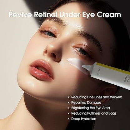 Revive Eye Cream with Retinal and Niacinamide – Reduces Under-Eye Bags, Fine Lines, Dark Circles, and Wrinkles – Stimulates Cell Renewal and Firms Skin – Korean Skin Care, 40g (1.40 fl. oz) Avelisse