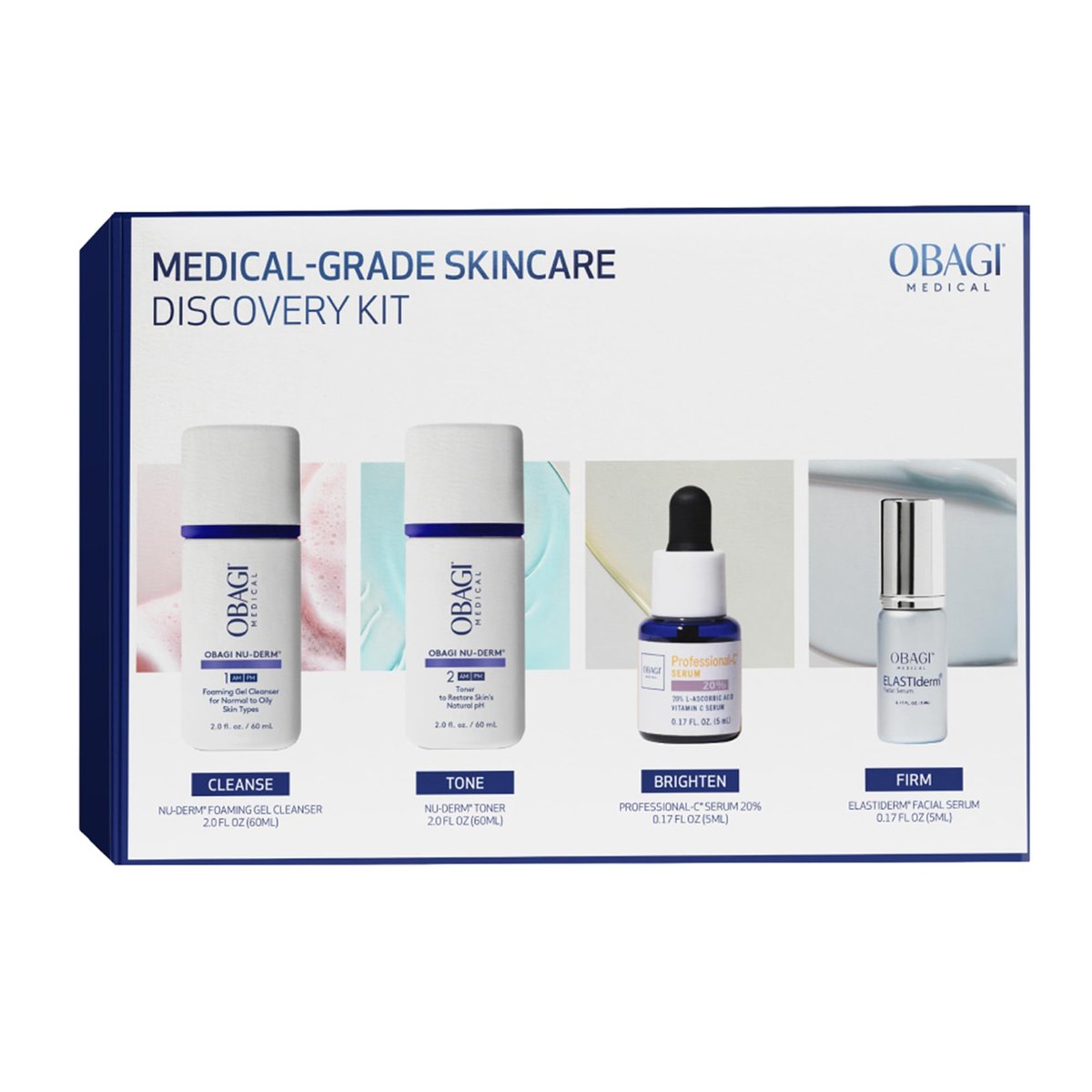 Obagi Bestsellers Travel Skincare Set – Anti-Aging Travel Kit with Vitamin C Serum, Firming Serum, Cleanser & Toner for All Skin Types Avelisse