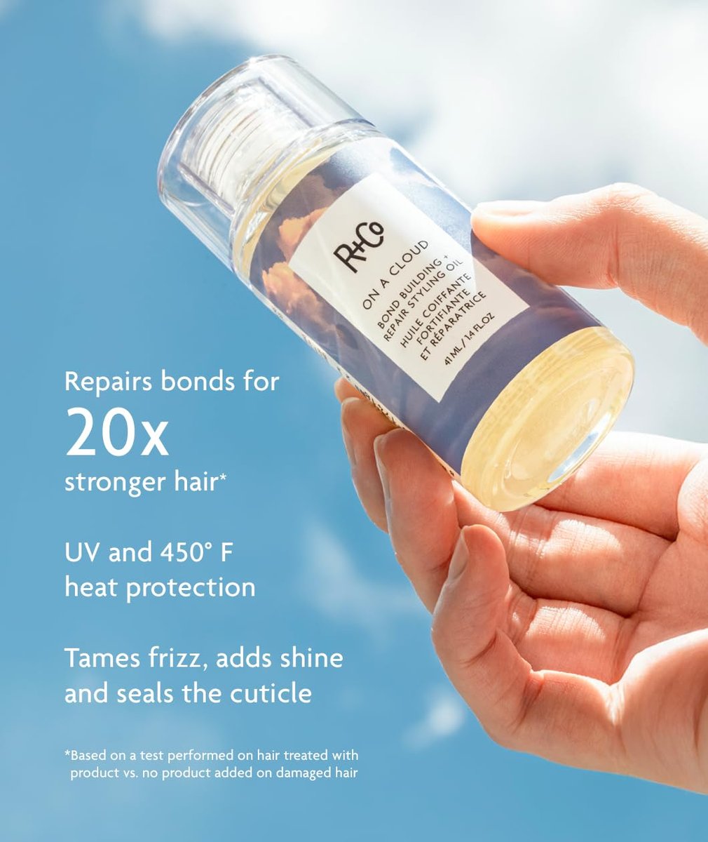 R+Co On a Cloud Bond Building Repair + Styling Oil - Lightweight Silicone-Free Hair Oil for Frizz Control, Shine, Heat & UV Protection - Strengthens & Repairs All Hair Types - 1.4 Fl Oz / 41 mL Avelisse