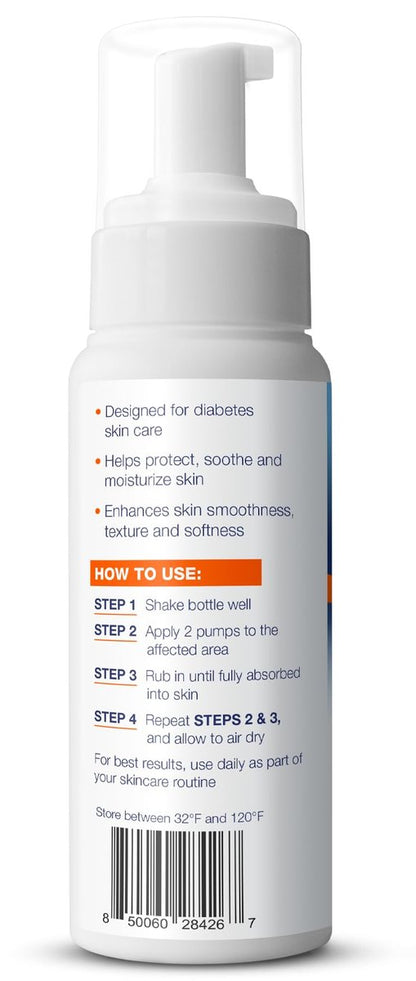 Theraworx Moisturizing Skin Care Foam for People with Diabetes – 7.1 oz – Gentle, Non-Greasy Hydration