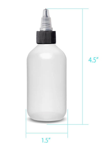 2 oz Plastic Squeeze Bottles with Twist Top Caps - Refillable Containers for Shampoo, Hair Color, Lotions, Condiments, Glues, Craft, Sauce and More - Pack of 2 - BPA Free - Made in USA