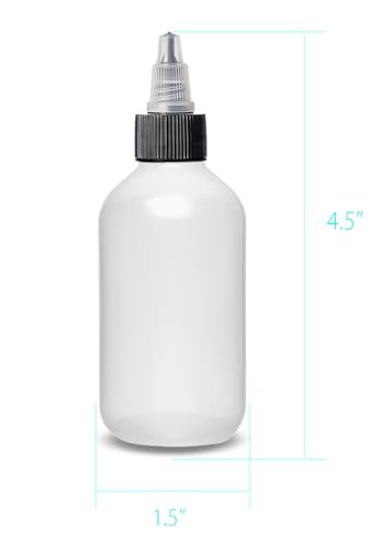 2 oz Plastic Squeeze Bottles with Twist Top Caps - Refillable Containers for Shampoo, Hair Color, Lotions, Condiments, Glues, Craft, Sauce and More - Pack of 2 - BPA Free - Made in USA
