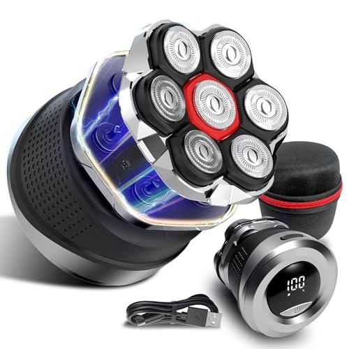 Ordele Men's Electric Rotary Shaver Bald, 2026 Upgrade 7D Floating Shaver with LED Display, IPX6 Waterproof, Type-C Fast Charge, Magnetic Heads, Travel Case - görsel 2