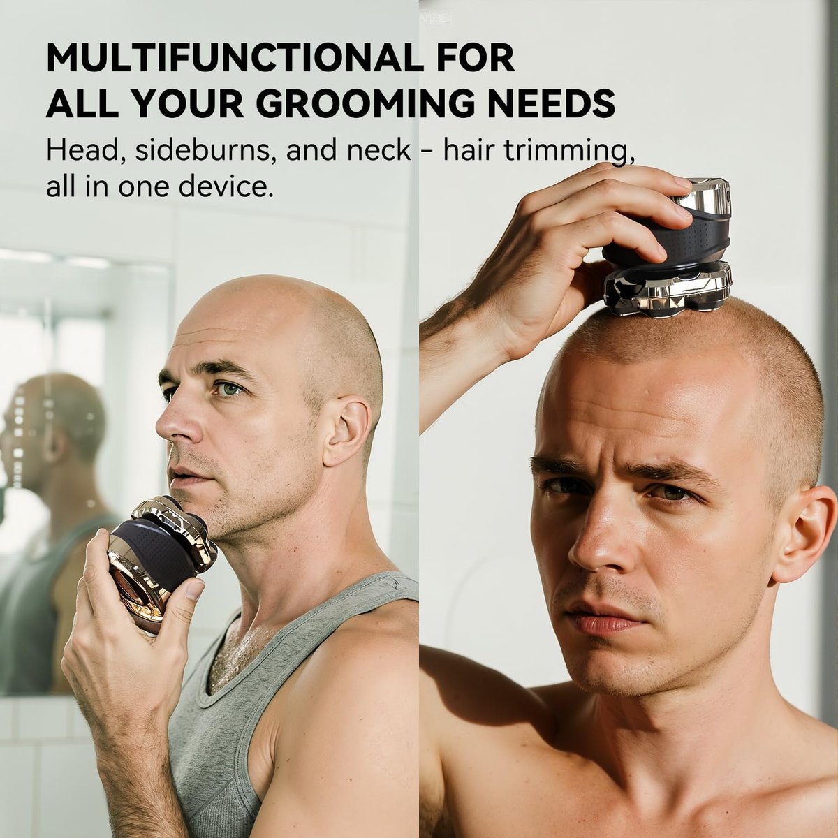 Ordele Men's Electric Rotary Shaver Bald, 2026 Upgrade 7D Floating Shaver with LED Display, IPX6 Waterproof, Type-C Fast Charge, Magnetic Heads, Travel Case - görsel 7