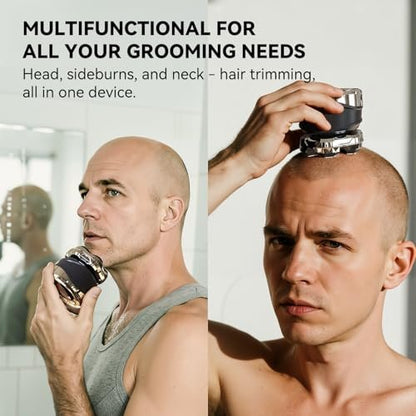 Ordele Men's Electric Rotary Shaver Bald, 2026 Upgrade 7D Floating Shaver with LED Display, IPX6 Waterproof, Type-C Fast Charge, Magnetic Heads, Travel Case
