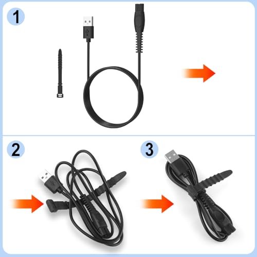GOLDFOX 5V USB Charger Cord Compatible with Philips Norelco OneBlade 360 Shaver QP2724 QP2834 QP4530 MG7910 MG9525 MG9510 MG5910 S7887 QP1924 X5006 Electric Trimmer Shaver Replacement Charging Cable - görsel 8