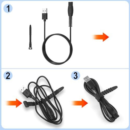 GOLDFOX 5V USB Charger Cord Compatible with Philips Norelco OneBlade 360 Shaver QP2724 QP2834 QP4530 MG7910 MG9525 MG9510 MG5910 S7887 QP1924 X5006 Electric Trimmer Shaver Replacement Charging Cable