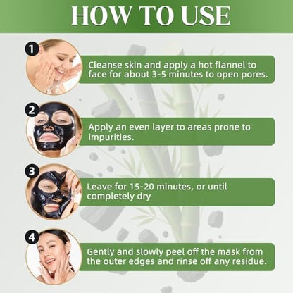 Eveellyn Blackhead Remover Mask - Bamboo Charcoal Peel Off Face Mask for Deep Cleansing, Pore Shrinking, Acne & Blackhead Removal, 120ml Avelisse