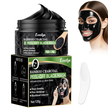 Eveellyn Blackhead Remover Mask - Bamboo Charcoal Peel Off Face Mask for Deep Cleansing, Pore Shrinking, Acne & Blackhead Removal, 120ml Avelisse