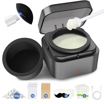 Boloye Nose Wax Kit – 100g Natural Resin Wax, 20 Sticks, Smart Temp Control, USB Fast Heat, 3-Min Hair Removal, Lasts 4-6 Weeks, Up to 15 Uses Avelisse