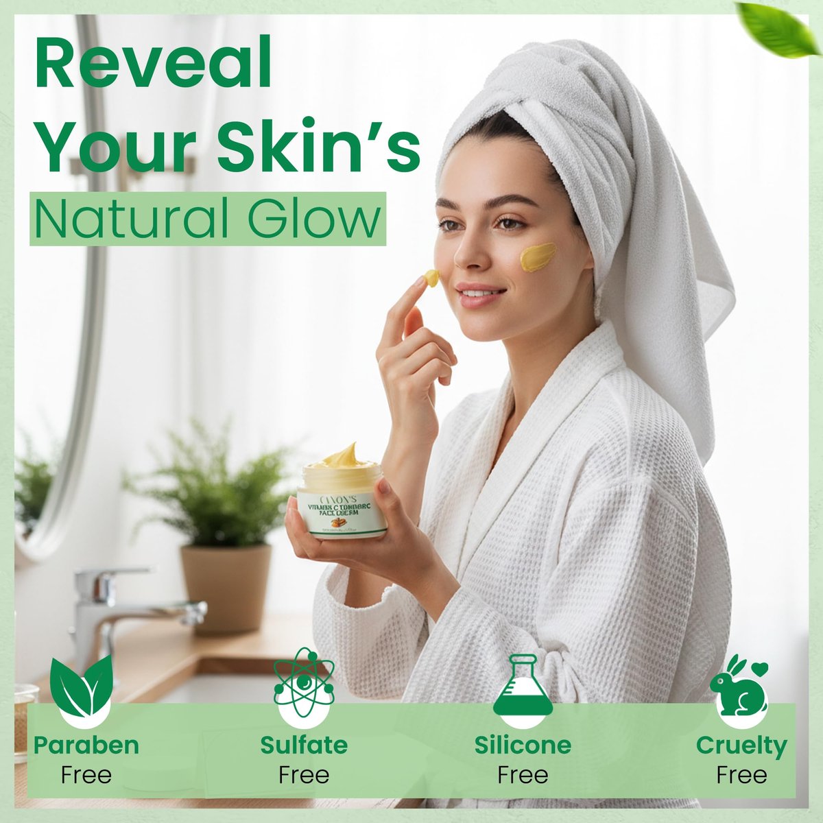 Canon’s Beauty Collection Lightweight Vitamin C Turmeric Face Cream – Daily Hydration Moisturizer, Fast Absorbing, Non-Greasy Feel – 1.76 fl oz - görsel 5