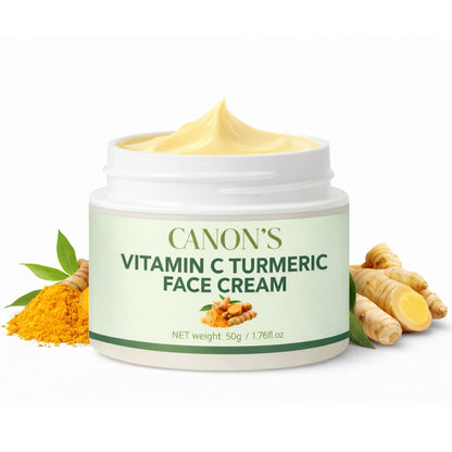 Canon’s Beauty Collection Lightweight Vitamin C Turmeric Face Cream – Daily Hydration Moisturizer, Fast Absorbing, Non-Greasy Feel – 1.76 fl oz