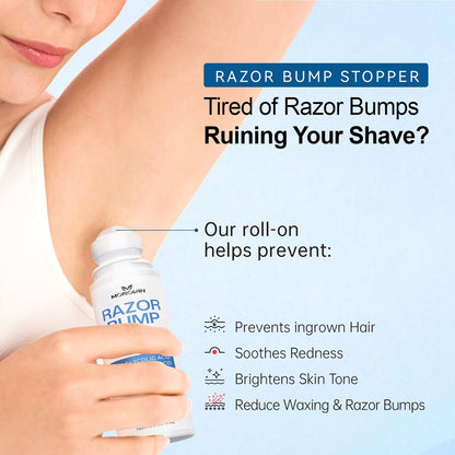 Razor Bumps & Ingrown Hair Treatment – Smoothing Solution for Body, Beard & Bikini Area – Post Waxing & After Shaving Serum for Women & Men