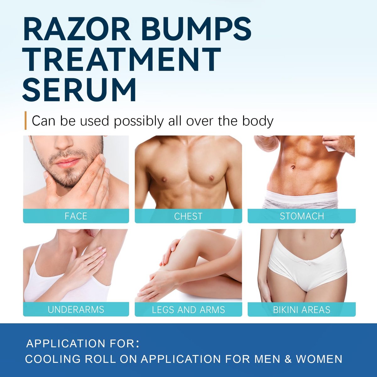 Razor Bumps & Ingrown Hair Treatment – Smoothing Solution for Body, Beard & Bikini Area – Post Waxing & After Shaving Serum for Women & Men - görsel 9