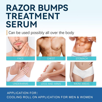 Razor Bumps & Ingrown Hair Treatment – Smoothing Solution for Body, Beard & Bikini Area – Post Waxing & After Shaving Serum for Women & Men