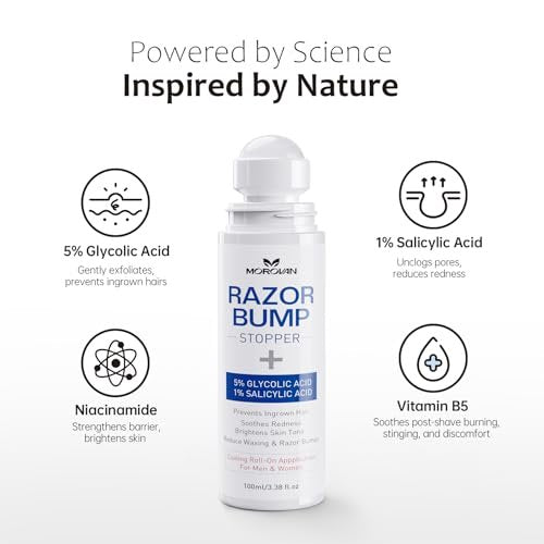 Razor Bumps & Ingrown Hair Treatment – Smoothing Solution for Body, Beard & Bikini Area – Post Waxing & After Shaving Serum for Women & Men - görsel 8