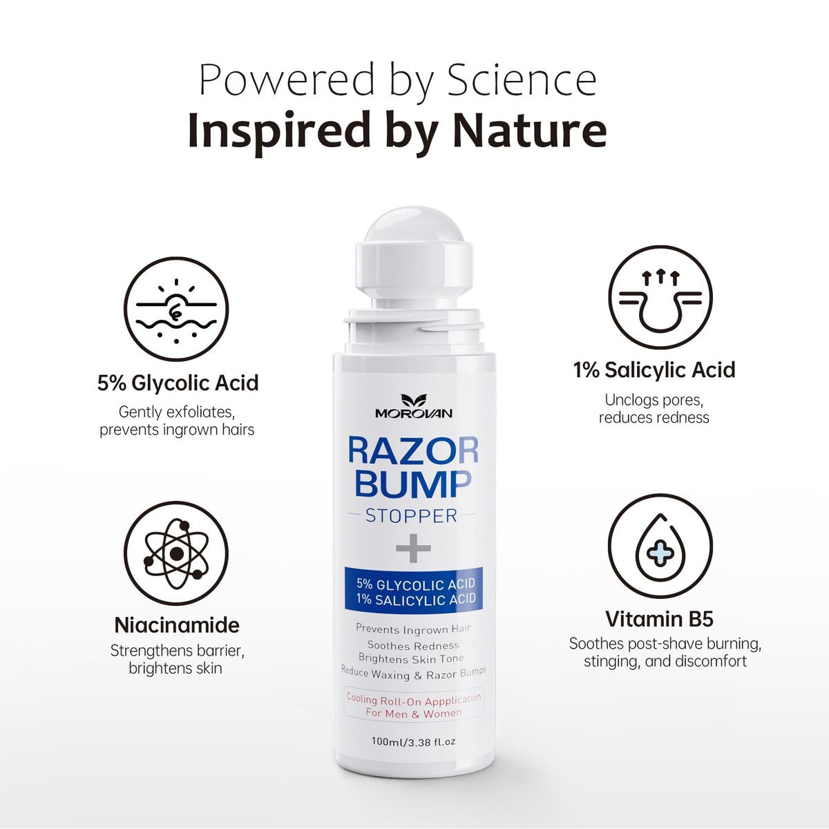 Razor Bumps & Ingrown Hair Treatment – Smoothing Solution for Body, Beard & Bikini Area – Post Waxing & After Shaving Serum for Women & Men - görsel 7