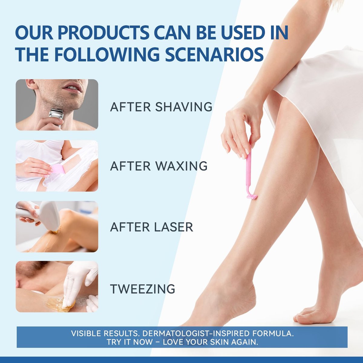 Razor Bumps & Ingrown Hair Treatment – Smoothing Solution for Body, Beard & Bikini Area – Post Waxing & After Shaving Serum for Women & Men - görsel 13